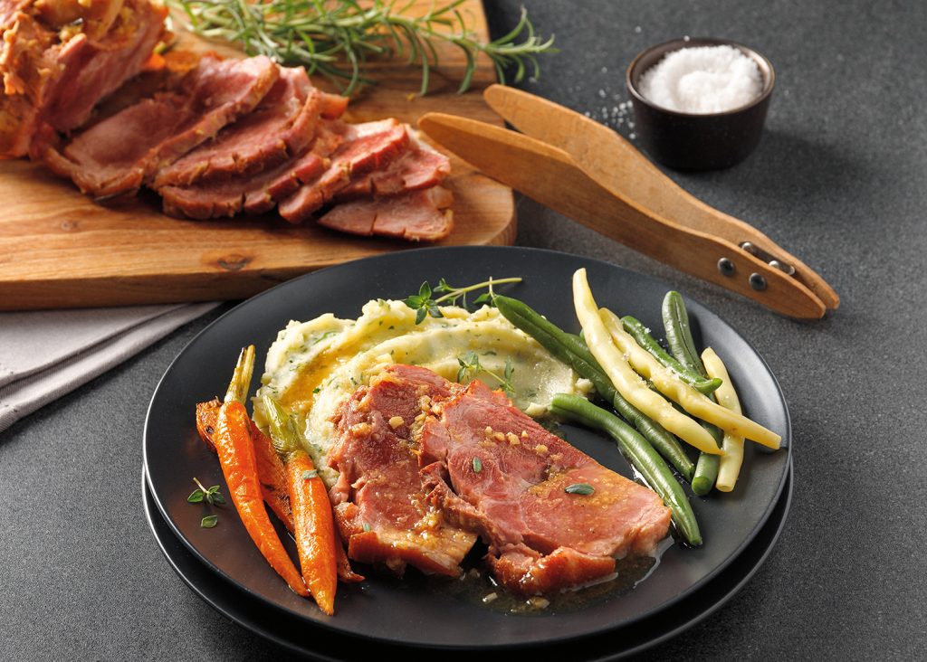 Bourbon and ginger ham